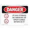 Signmission OSHA Sign, 12" Height, 18" Width, Aluminum, LP Gas Storage No Smoking Open Flames 50 Ft, Landscape OS-DS-A-1218-L-1444 - alternate 1
